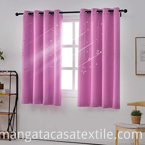 Peach Pink Cutout Curtains